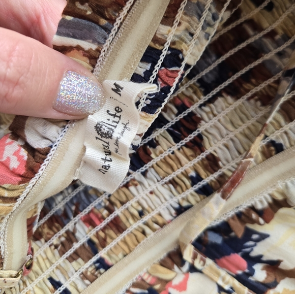 Natural Life Floral Smocked Tiered Maxi Dress - Size Medium - Picture 5 of 6